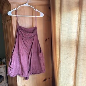 Short overalls burgundy size large